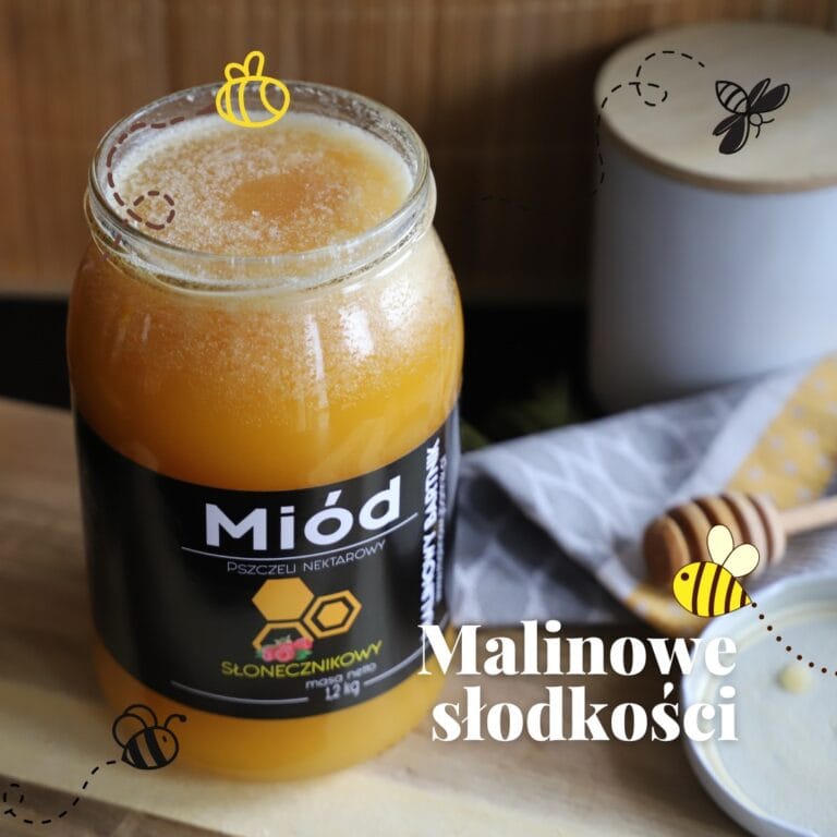 Miód Słonecznikowy 1.2 kg, 1200 g - zbiory 2026r.