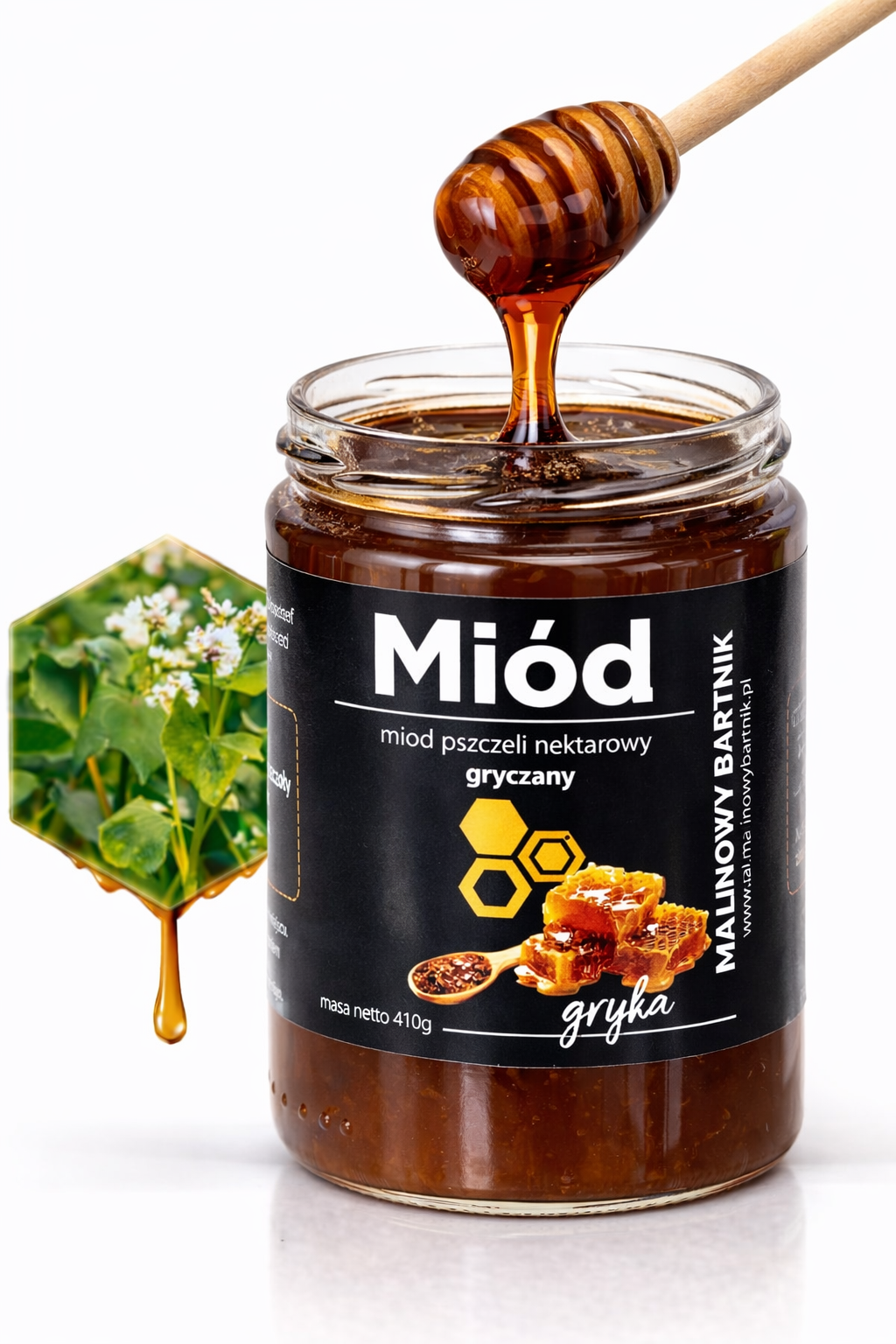 Miód Gryczany - 0.41KG 410G tegoroczny zbiór