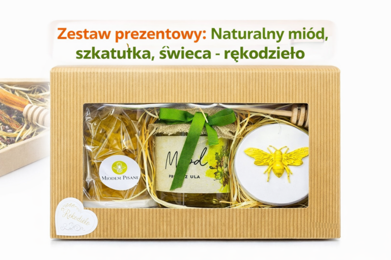  Naturalny zestaw prezentowy z miodem i rękodziełem – elegancja inspirowana naturą 